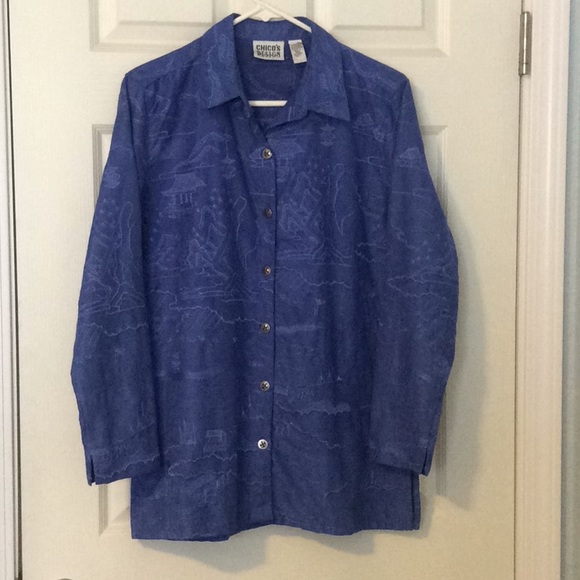 🎋Chico’s Design Jacket Asian Embroidered 🎋 - Picture 1 of 8